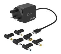 J5Create 67W USB-C Charger with 6 DC Connectors Compact 67W GaN USB-C PD charger with six DC connectors, delivering fast, efficient power for modern
