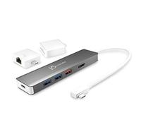 j5create 9 in 1 USB-C Hub SuperSpeed+ Type C Adapter w/Ethernet, microSD/SD 4.0, 4K HDMI, USB-C 3.1 Gen2 Port, PD 100W Compatible for MacBook Pro/Air, XPS, Chromebook, and Other USB C Laptops (JCD375)