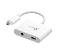 j5create JCA122 USB-C® to 3.5mm Audio Adapter with Power Delivery, Black