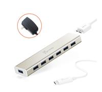 j5create JCH377 USB-C® 7- Port Hub - EU/UK, Metallic Champagne