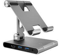 J5CREATE JTS224 Multi-Angle Stand & Docking Station - Space Grey, Silver/Grey
