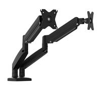 j5create JTSA102 Ergonomic Dual Monitor Mount Black Clamp/Grommet 16 kg 43.2 cm (17") 81.3 cm (32") 100 x 100 mm Black