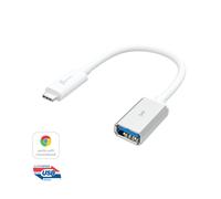 j5create JUCX05 USB-C® 3.1 to USB™ Type-A Adapter, White and Silver