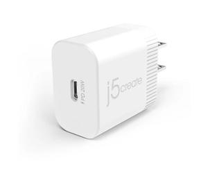 J5Create JUP1420-FN 20W USB-C PD Fast Wall Charger Fast, efficient USB-C charging in a compact UK-wall design