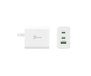 J5create JUP3365 65W GaN USB-C 3-Port Charger High-power 65W GaN charger with three ports for fast, simultaneous charging of laptops, phones and