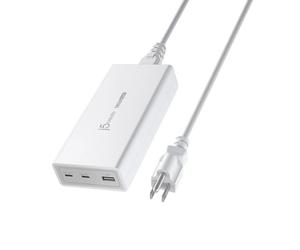 J5create JUP37185W 185W GaN PD 3.1 USB-C 3-Port Charger All-in-one 185W GaN charger with PD 3.1 - fast, safe charging for laptops and mobile devices