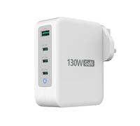 j5create JUP43130F 130W GaN USB-C® 4-Port Charger - UK， White & GREY