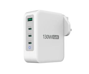 j5create JUP43130F 130W GaN USB-C® 4-Port Charger - UK， White & GREY