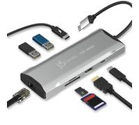 j5create Laptop Docking Station, 9-in-1, 4K60Hz HDMI, USB-C 10Gbps | 2 USB-A 10Gbps, 100W PD with USB-C 5Gbps, Ethernet, SD 4.0 Card Reader, for MacBook, XPS, Surface Pro (JCD393)