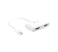 j5create Mini DisplayPort to Dual 4K HDMI MST Adapter | Compatible with Microsoft Surface Pro, Surface Book, HP OMEN 15-CE051NR and More (JDA156)