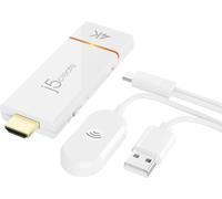 j5create ScreenCast 4k Wireless Display Adapter Receiver - Mirrors Phone Tablet Laptop to HDTV - Compatible with MiraCast AirPlay Android Windows 10 PC iOS iPhone Tablet (JVAW76)