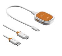 J5CREATE ScreenCast Full HD JVAW61-N USB Type-C to USB Display Adapter, White,Orange