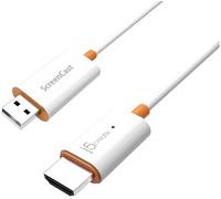 J5CREATE ScreenCast JVAW56-N HDMI to USB Display Adapter, White