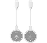 J5CREATE ScreenCast JVAW75-N 4K Wireless HDMI Display Extender, White,Silver/Grey