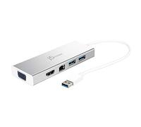 j5create USB 3.0 Hub with HDMI, VGA, RJ45 Gigabit Ethernet, 2 USB 3.1 Type-A Ports - High Speed Data Transfer Adapter for Mac, Windows, Desktop PC - Supports Up to 2K Resolution (JUD380)