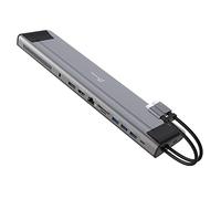 j5create USB C Dual 4K 60Hz Display Docking Station (12-in-1), built-in M.2 NVMe SSD enclosure, HDMI, DisplayPort, 10Gbps USB-A, card reader, PD 100W, for 2021 MacBook Pro, Windows laptop (JCD552)