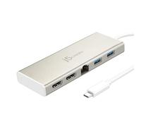 j5create USB-C Dual HDMI Mini Dock - Type C Hub with 2x HDMI, 2x USB 3.0, Ethern