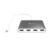 j5create USB-C to 4 Port HDMI Adapter Hub- Multi Monitor Splitter