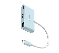 j5create USB-C to HDMI & USB Type-A with Power Delivery(Eco-Friendly, Cyan) | USB-C Hub with 4K HDMI, USB-A 5Gbps, 100W PD Charging, for MacBook Pro, Chromebook, HP & Samsung