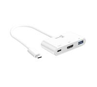 j5create USB Type-C 3-in-1 Adapter, 4K HDMI, USB-A 3.0 5Gbps Data Port, PD 100W Pass-Through Charging, for MacBook, Chromebook, iPad Pro, and USB-C Laptop (JCA379)
