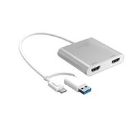j5create USB Type-C to Dual HDMI Multi-Monitor Adapter with USB Type-A convertor | 4K + 2K | Compatible with Microsoft and Mac (JCA365)