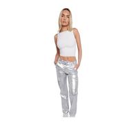 J5fashion Metallic Coated Cargo Trouser Silver Size 8