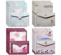 J6&H6 Romantic Butterfly Rose Stationery Set with Unique Design, Premium Paper for Love Letters, Wedding Invitations, and Gift Giving. (Butterfly Rose)