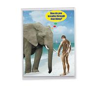 J9982 Jumbo Funny Birthday Card - 'Breathe Through That Thing' with Envelope, Extra Large Size: 8.5'' x 11''
