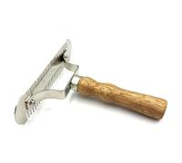 JA Horse JA2010 Double Curry Comb Metal with Wooden Handle Double-Sided Horse Comb for Gentle Short Hair Care Effective in Changing Fur with Different Teeth