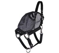 JA Horse JA4028 Halter with Removable Fly Mask Combi Set Soft Lined Halter with Fleece and Elastic Insect Protection Privacy Screen for Pasture (Pony)