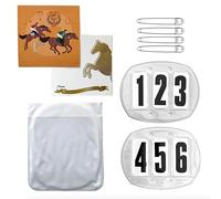 JA Horse Pair of 3-Digit Order 4-Digit Start Numbers Head Numbers Tournament Numbers Number Holder Horse Riding Tournament Numbers with Safety Pins Order Elastic Band (3 Digits, Safety Pins)