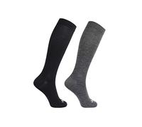 ja vie 80% Merino Wool Ultra Soft 15-20mmHg Graduated Compression Socks for Women & Men, 2 Pairs: 1 Black+ 1 Med Grey, M