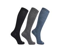 ja vie 80% Merino Wool Ultra Soft 15-20mmHg Graduated Compression Socks for Women & Men, 3 Pairs: 1 Black+ 1 Med Grey+ 1 Denim, L