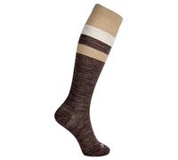 ja vie JAVIE 80% Merino Wool Extra Comfort Graduated Compression Stripe Socks for Women & Men (15-20mmHg), Mocha & White, M