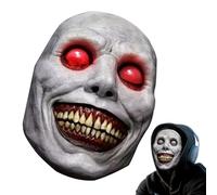 Jaaduem Halloween Mask, Halloween Exorcist Smile Mask with LED Eyes, Scary halloween Masks, Realistic Cosplay Latex Horror Creepy Mask for Adults Costume Party