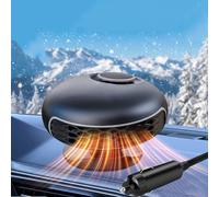 Jaaduem Portable Car Heater, 150W Fast Heating Car Heaters for Vehicle, 12V Car Heater that Plugs into Cigarette Lighter with 360° Rotatable Base, 2-in-1 Heating/Cooling Function