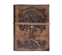 Jaald 12 cm Notepad Notes Notebook Pages Handmade Album Diary Leather with Leather Cover Gifts Antique Celtic Tree of Life
