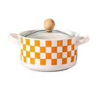 Jaamyears Large Soup Bowl with Handles and Lid, 900ml Ramen Bowl for Instant Noodles Microwave Safe