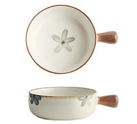 Jaamyears Soup Bowl with Handles, Ceramic Onion Soup Bowl 650ml, Soup Mug Microwave Safe