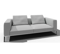 Jaan Living 3 Seater Sofa with 2 Back Cushions Preferred Combination Walter Knoll Fabric Glint Steel - WALTER KNOLL 782 30 GLINT STEE