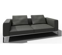 Jaan Living 3 Seater Sofa with 2 Back Cushions Preferred Combination Walter Knoll Leather Cashmere Slate - WALTER KNOLL 782 30 CASH SLATE