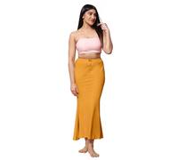 Jaanvi fashion Women's Lycra Fishcut Saree Shapewear,Petticoat,Skirt, Comfortwear Mustard