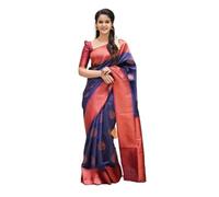 Jaanvi Women's Indian Banarasi Silk Zari Work Saree With Unstitched Blouse Piece