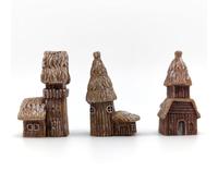 JaAoyoo Fairy Garden Accessories 3pcs Mini Fairy Houses Village Kit, Miniature Zen Garden Accessories, Micro Landscape Ornaments for Terrarium Plant Potted Bonsai Aquarium Outdoor Decor