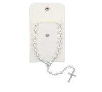 Jaarssho 4 PCS Set Rosary Beads,White Necklaces for Women,Long Pearl Choker with Storage Bag,Beaded Necklace with Faux Pearls,Prayer Beads Necklace Catholic,Prayer Bead Catholic,Spiritual Gifts