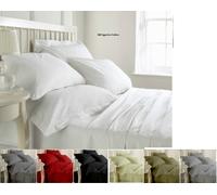 JaaZ Textile Limited 200 Thread Count 100% Egyptian Cotton Dyed Bed Linen Buy Sets OR Individual Items (Double Sheets Set(Fitted + Flat + 2 Pillow Cases), White)