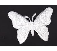 JAB Seller Iron on Patch Sew on Embroidered Application Patches Beautiful White Butterfly