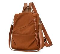 JABALUX Corduroy School Bag, 34 x 32 x 13 cm, Brown, See photo, Retro | Main Compartment, 2 Front Zipped Pockets, 2 Side Pockets, Interior Zipped Pocket, Weight 1 lbs