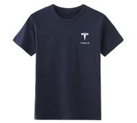 JABBNGD Men's T-Shirt, for Tesla Model 3 X Y S Breathable Short Sleeve Tee Mens Sports T-Shirt Men's Casual Shirts Car Clothing,L-D