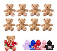 JABECODIFA 8 Pcs 12 inch Personalised Teddy Bears Bulk, Custom Bulk Teddy Bears Small Stuffed Animal with Photo Text as Class Gift Birthday Gift Baby Shower Wedding Personalised Gifts for Valentine